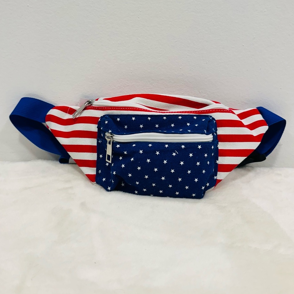 American flag fanny pack! USA patriotic stars and stripes belt bag New with tags